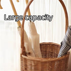Umbrella Holder with Handle, Wicker Weaving Umbrella Stand, Umbrella Holder for Entryway, Large Capacity Umbrella Stand, Indoor Outdoor Umbrella Stand