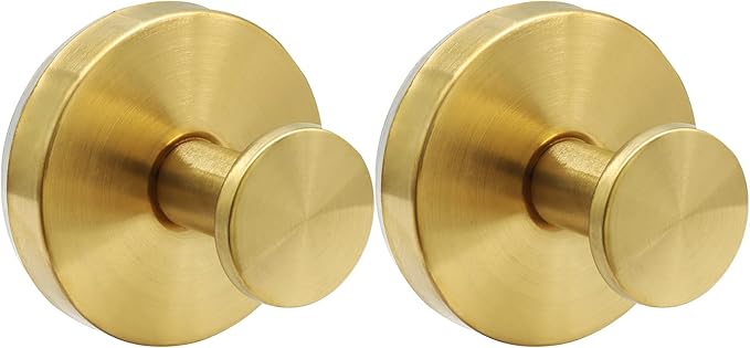 Zorfeter 2 PCS Suction Cup Wreath Hanger, Waterproof Suction Cup Hooks Hanging 15 Lbs Wreath Holder, Strong Hold Suction Hooks for Front Door/Windows/Glass(Gold)