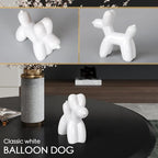 Notakia Large White Cute Ceramics Balloon Dog Statue Crafts Living Room Desktop Decorations,Handmade Modern Small Ceramic Animal Statue Ornament Home Decor Accents