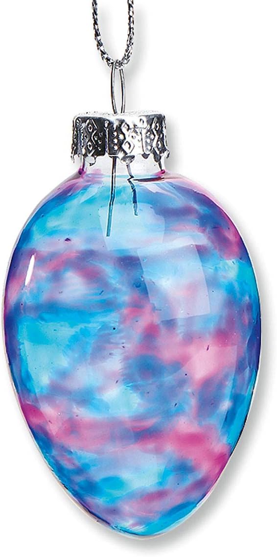 Lillian Vernon Stained Glass Egg Blown Glass Easter Ornaments - Handcrafted Hanging Tree Decorations, Stained Glass Easter Egg Holiday & Party Decor, 2 in, Assorted, 12-Piece Set