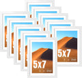 LaVie Home 5x7 Picture Frame White Set of 10, Display 4x6 with Mat or 5 x 7 Without Mat Picture, Photo Frame Collage for Wall Gallery or Table Deco, Hanging or Tabletop Display