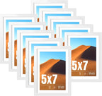 LaVie Home 5x7 Picture Frame White Set of 10, Display 4x6 with Mat or 5 x 7 Without Mat Picture, Photo Frame Collage for Wall Gallery or Table Deco, Hanging or Tabletop Display