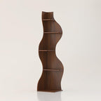 YOWOS Modern Corner Shelf, 5 Tier High Corner Bookshelf for Small Spaces, Scalloped Corner Bookshelf and Storage, Wooden Display Stand for Plants, Books and Decorations (Walnut)