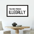 Inspirational Quotes Framed Wood Sign with Scripture Verses You Are Parked Illegally 12x22in Black Frame Wooden Plaque for Cottage Baby Shower Farmhouse Porch Wall Decor Housewarming Gift