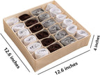 ALYER Collapsible Fabric Drawer Organizer Divider,Closet Storage Box Bins Containers for Panties,Underwear, Ties,Bras, Socks, Lingerie (Beige-24 Cells)