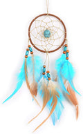 Dream Catchers for Cars Rear View Mirror, Small Feather Dream Catcher Wall Hanging Car Deco Car Charm Ornament (1.1 Blue)