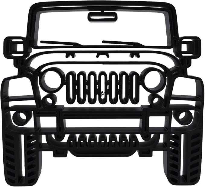 Jeep Wrangler Sculpture - Minimalist Decorative Accent for Off - Road Enthusiasts & Modern Home Decor | Collectible Design (Jeep Wrangler Front View Matte Black)