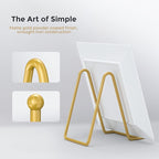 TR-LIFE 4 Pack 3 Inch Plate Stands - Display Stand + Metal Frame Holder for Picture, Decorative Plate, Photo Easel, Tabletop Art (Gold)