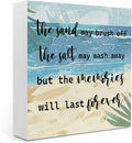 Coastal Room Decor Beach Decorations for Home Summer Decorations Wooden Box Sign for Home Office Farmhouse Table Shelf