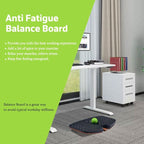 Balance Board for Standing Desk, Wooden Wobble Board with Slidable Ball for Office Work, Anti-Fatigue Foot Massage Board to Relieve Fatigue, Adult Use up to 300 lbs, Black