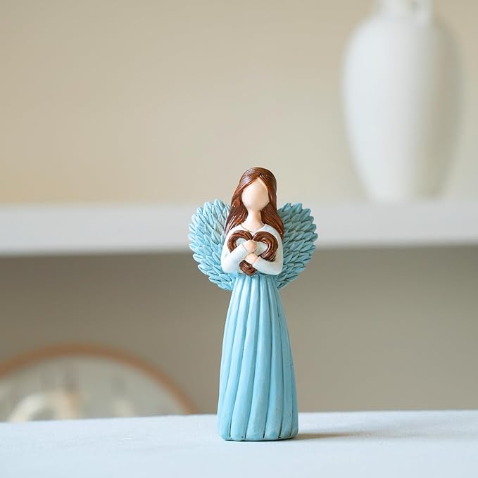 Remembrance Angel Figurines,Sympathy Gifts for Loss of Loved one,Grief Gifts for Women,Memorial Gifts to Hold Each one Safely in Your Heart,Sculpted Hand-Painted Figurine.Keep Memories Alive