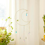 Artilady Dream Catchers with Crystals - Large White Boho Moon Dream Catcher Wall Decor House Decorations for Home Girls Kids Baby Bedroom Room Decor Christmas Birthday Teen Girl Boys Gifts