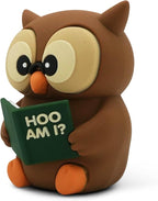 Little Readers – Cute Figurines for Bookshelves, Desks, Terrariums & Home Decor – Book-Loving Animal Statues - Owl