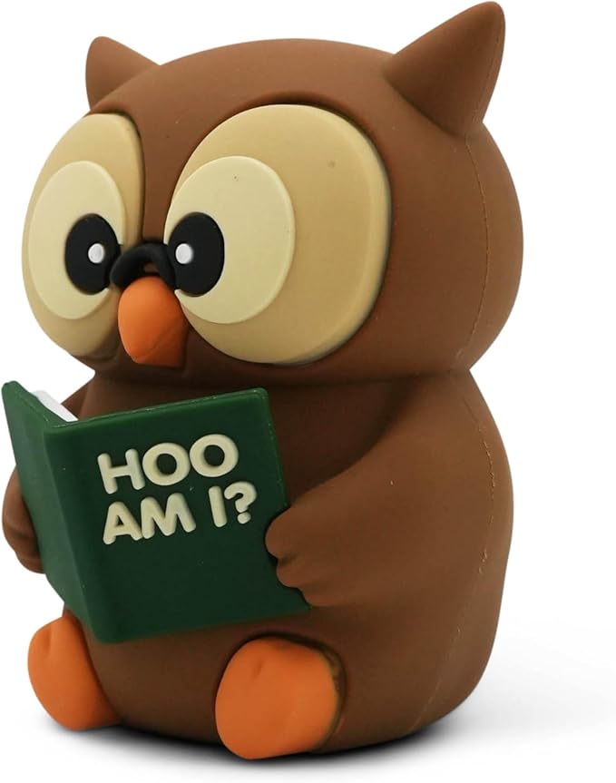 Little Readers – Cute Figurines for Bookshelves, Desks, Terrariums & Home Decor – Book-Loving Animal Statues - Owl