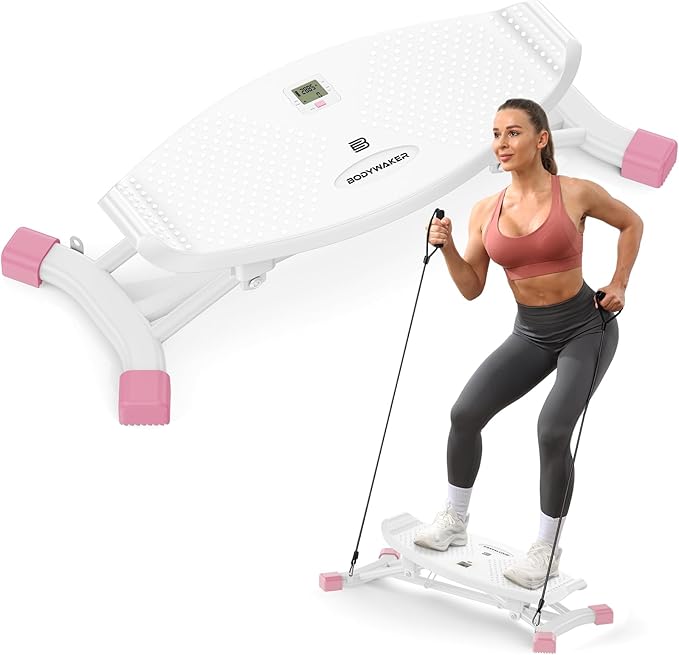 Balance Board for Full Body Workout, Wobble Board with LCD Monitor & Resistance Bands, 300 lbs Capacity Portable Rocker Board for Home Gym, Cardio, Core & Leg Training