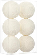 Briful 3.94'' White Christmas Ornament Balls, 6PCS Large Decorative Yarn Balls Xmas Tree Hanging Ornaments with Strings for Holiday Party Christmas Decor