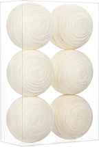 Briful 3.94'' White Christmas Ornament Balls, 6PCS Large Decorative Yarn Balls Xmas Tree Hanging Ornaments with Strings for Holiday Party Christmas Decor