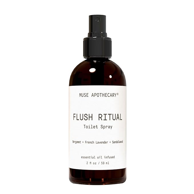 Muse Apothecary Flush Ritual - Aromatic & Refreshing Toilet Spray, Use Before You Go, 2 oz, Infused with Natural Essential Oils - Bergamot + French Lavender + Sandalwood