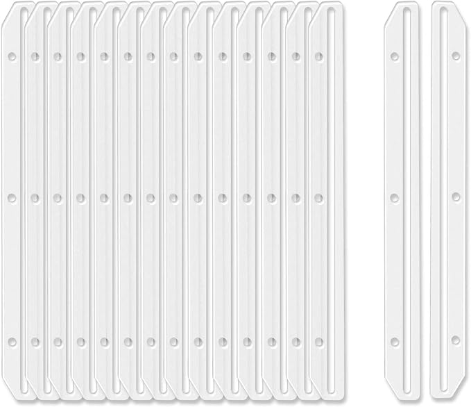 tutata 24Pcs 3 Hole Punched Magazine Holders, Magazine Organizer, 3 Ring Binder Insert Strips, Translucent White