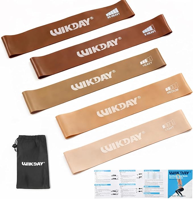 Resistance Bands for Working Out Exercise Loop Bands Workout Bands Set for Men Women Body Stretching, Crossfit Training, Home Workout, Physical Therapy, Booty Legs, Set of 5