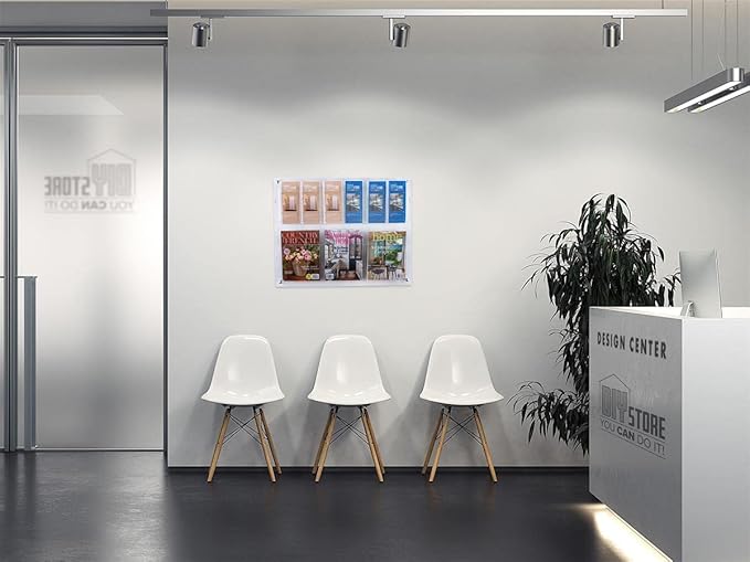 Displays2go 2-Tiered Acrylic Literature Wall Rack, Adjustable, Fits Brochures and Magazines - Clear (2RP6CLR)