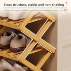 Bamboo Shoe Rack Organizer, 2-10 Tiers, Natural or Tea Color, No-Tool Assembly, Foldable Storage Shelf (Installation Free 9 Layers 30-Primary Colors)