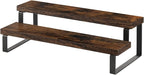 YINMIT Wooden Display Riser Stand, Tiered Perfume and Cologne Organizer Stand, 2 Tier Spice Rack Organizer, Rustic Display Shelf for Candles (2 Tier)