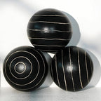 Decorative Orbs for Bowls and Vases, Circle Pattern, 4 inch Resin Round Sphere Balls, Set of 3, Living Room Coffee Table Centerpiece