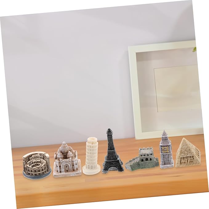 KOMBIUDA 7pcs World-Famous Architectural Model Big Miniature Building Blocks Home Office Decor