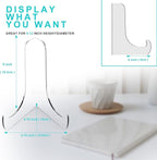 Boloyo 60-Degree Angle Acrylic Plate Display Stand , 6 Inch 5PC Clear Acrylic Display Holder Easel Base for Home Office Kitchen School Art Display