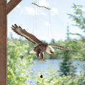 BLACK FOREST DECOR Soaring Eagle Metal Mobile Rustic Eagle Decor Hanging Mobile Outdoor Indoor Eagle Sculpture Kinetic Metal Wall Decor