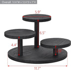 Ikee Design 3-Tier Wooden Display Riser for Jewelry, Wooden Jewelry and Figurine Display Risers, Wood Riser for Decor, Multilevel Stand for Action Figures and Home Decor, Black Color