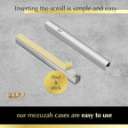 5 Pack Modern Aluminum Waterproof Mezuzah Case, Made in Israel, Fit up to 5" / 12cm Mezuzah Scroll, Easy Peel and Stick (Scroll Not Included)