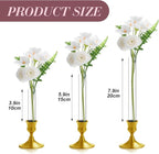10 Pack 3.9" Glass Cylinder Bud Vase Taper Candle Holder's Bud Flower Vase Specially for Candlestick Adjustable Designed for Taper Candle Holder for Tablescapes, Wedding Decor