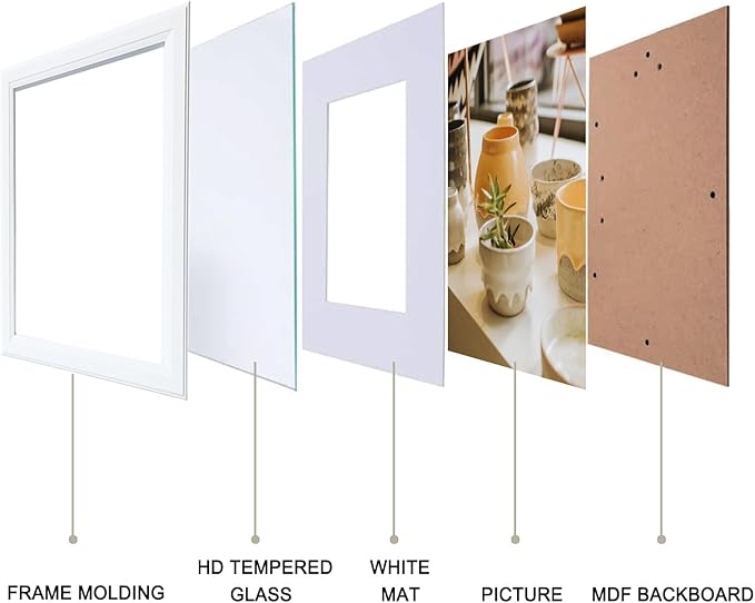 KTKDE Studio Gallery 18x24 Frame Set of 3, White Wooden frames Display Poster, Posters & Art Prints for Artwork Wall Vertical or Horizontal Display best gift