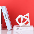 Modern Geometric Sculpture White Knot Statue Decor, Home Bookcase Centerpiece Jax Decorative, Tabletop Sculpture and Figurines, for Home Decor Accent Cube Ornaments