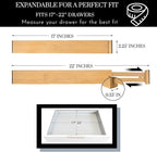 Expandable Bamboo Drawer Dividers 8 pack with labels(17"-22") Drawer Organizer for Kitchen, Clothes,Utensils,Silverware,Dresser,Office,Desk