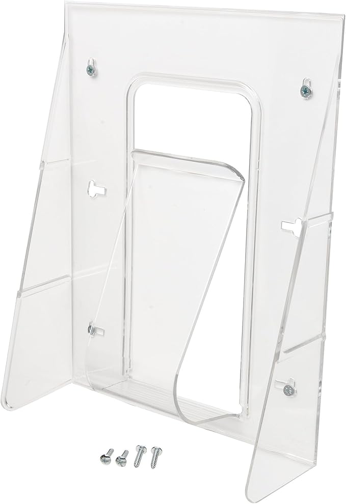 Deflecto Stand-Tall Wall Magazine Holder, Wall Mount Display, Break-Resistant Pocket, Clear, 9-1/8"W x 11-3/4"H x 2-3/4"D (55501)