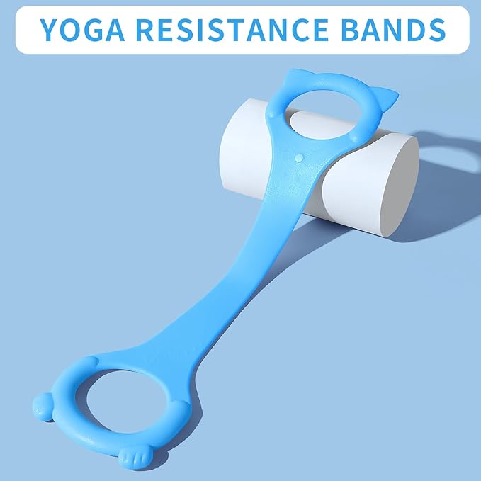 Figure 8 Fitness Resistance Band with Handles, Arm & Back Training Elastic Rope for Pure Barre Workout, Chest, Shoulder Stretching Exercise Equipment for Yoga, Pilates & Physical Therapy.