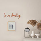 Dripykiaa Love You Bye Wood Sign Home Decor Boho Decor 21.6” Wood Grain Wall Decor Express Love and Warm for Your Family Lovers Wall Art Gift Hallway Entryway Door for Home - Brown