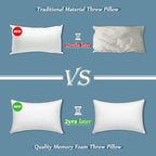 AM AEROMAX 12 × 20 Pillow Insert (Pack of 2) Memory Foam Lumbar Support Throw Pillow Sham Rectangular for Decorative Cushion Bed Couch Sofa Without Deform After Longtime Use