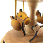 Mini Carousel Music Box, Palm Sized Carousel Music Box, Small Wooden Mechanical Music Box, for Friend Mother Grandmother