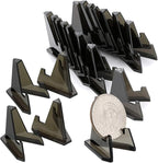 Hipiwe 20 Packs Mini Acrylic Easel Stands Black Coin Display Easel Holder for Displaying Air-Tite Coins Pocket Watches Capsules Challenge Medals Casino Chips