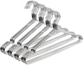 OIKA 40 Pack Stainless Steel Hangers with Grooves - Space Saving Closet Hangers, Heavy Duty Rustproof Metal Clothes Hangers for Tank Tops/Cardigans, Dorm & Outdoor Drying (Silver)