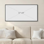 Framed Blue Abstract Wall Art for Living Room, Extra Large Modern Cityscape Canvas Artwork for Walls, Horizontal Contemporary Painting Print for Living Room Bedroom Office Wall Decor, 30x60 Inch
