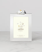 Reed And Barton Home Decor, Little Snoopy Frame 5X7-Inch, Metal Material, Spot Clean, Holds 1 5X7 Picture, Picture Frames, Kids Room Decor, Playroom Tabletop Decoration, Snoopy Design(Silver, 1 Piece)