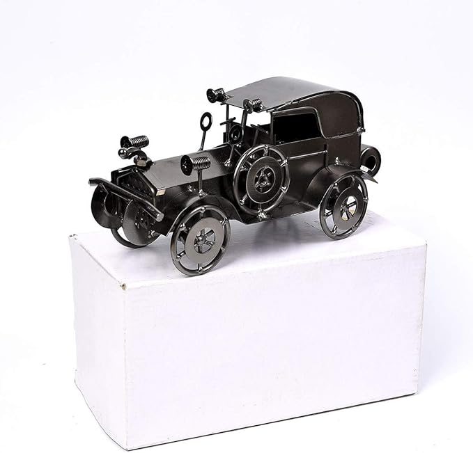 Metal Antique Vintage Car Model Handcrafted Collections Collectible Vehicle for Bar or Home Decor Decoration Great Birthday Gift Bronze Classic Car Model, Large