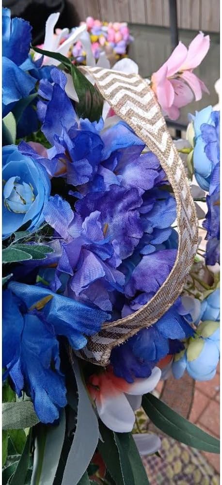 28" Lighted Spring Teardrop Swag for Front Door, Artificial Floral Hanging Decor with Eucalyptus, Magnolia, Burlap Bow & White Berries, Farmhouse Style for Porch