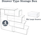 Clear Acrylic 4 Drawers Storage Organizer for Hair Accessories Organizing Stackable Containers Box for Cosmetics Jewelry Stationery Storage Organization Drawers Set (Acrylic 4 drawers)