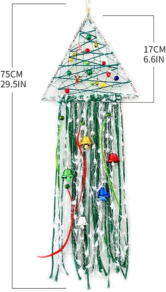 Christmas Tree Dream Catcher with Lights Handmade Christmas Dreamcatcher Hanging Decoration Home Wall Decoration Craft Ornament